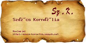 Szűcs Kornélia névjegykártya